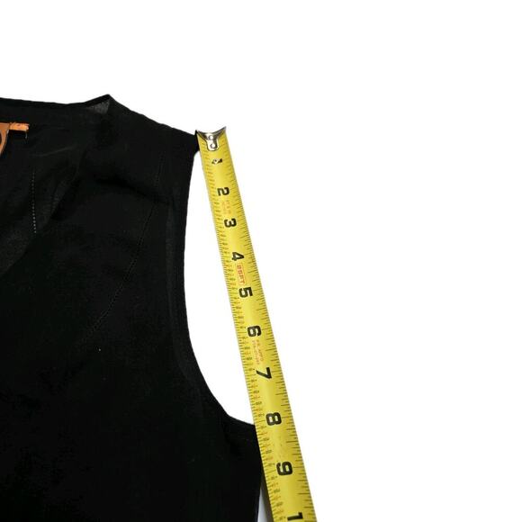 TORY BURCH Sz 8 Black Sheer 100% Silk Shell Top Dual Layer - Picture 6 of 9